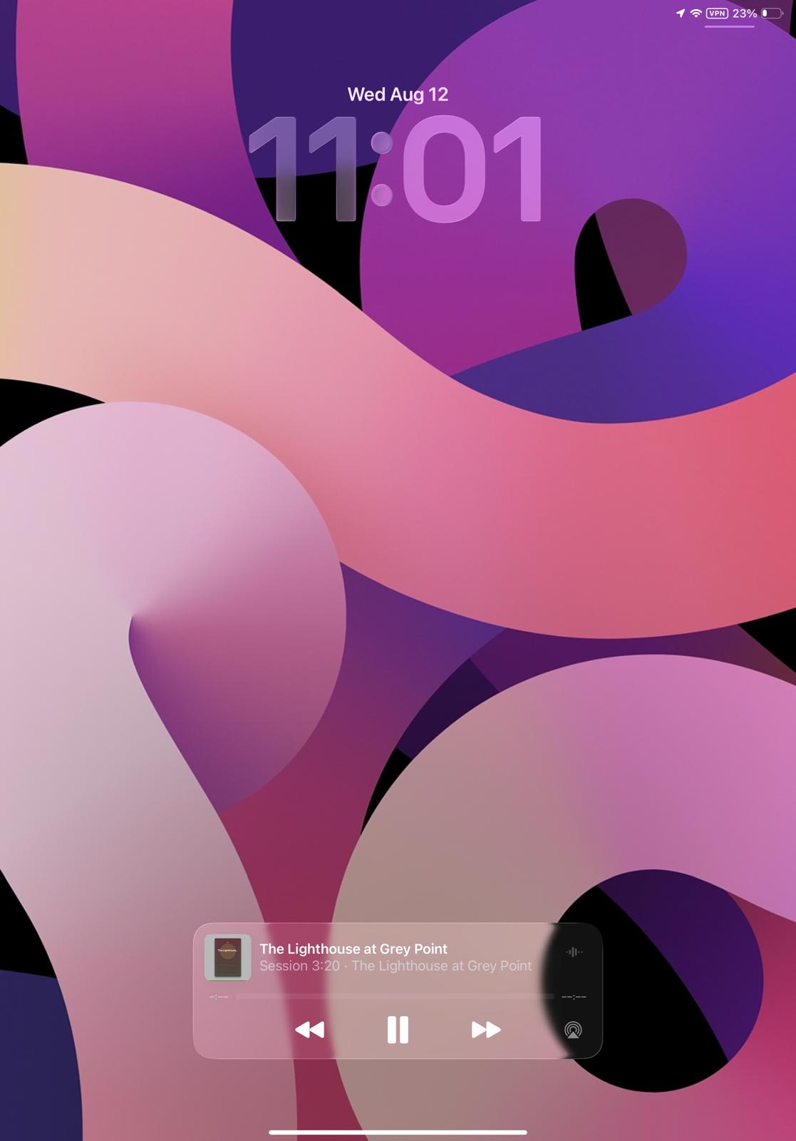 LeafWave playback controls on the iPad lock screen