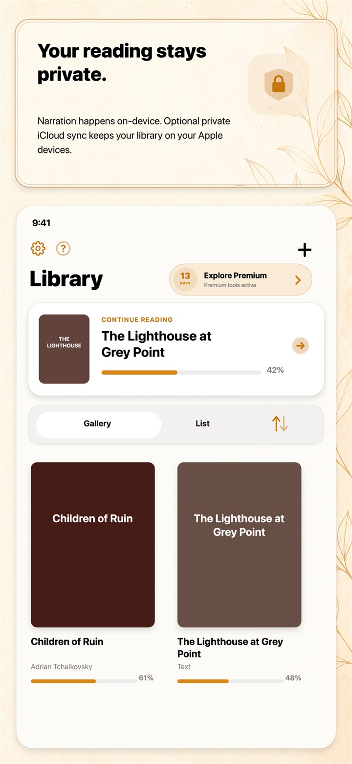 LeafWave privacy screen explaining on-device processing